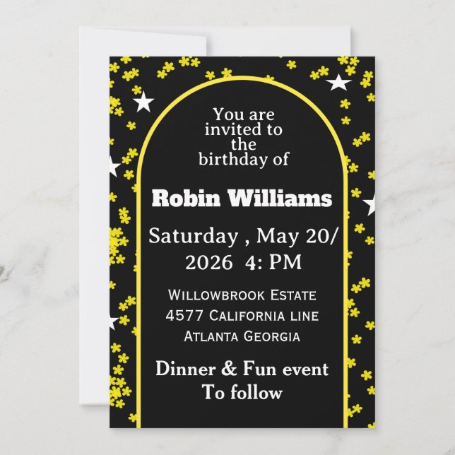 Invitation d'anniversaire personnalisable | Parti  (Devant)