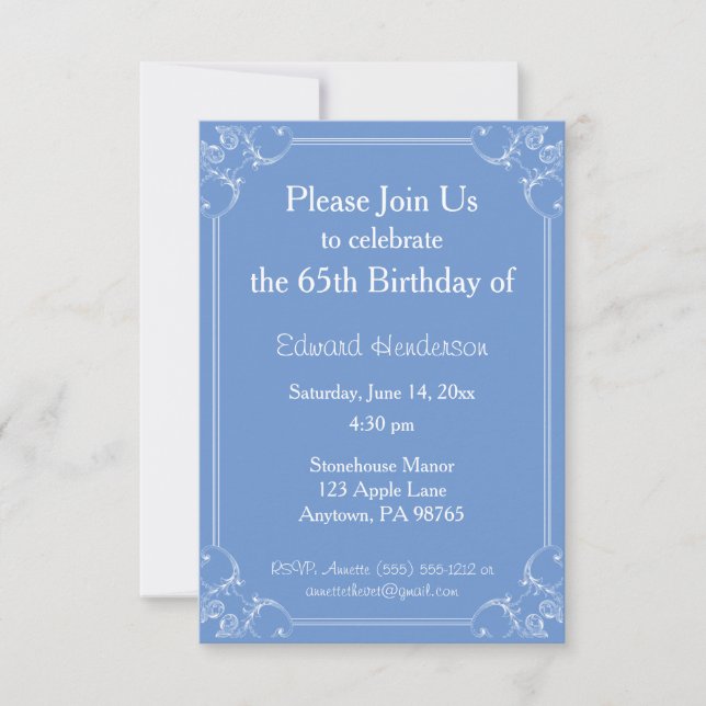 Invitation d'anniversaire personnalisable pour un  (Devant)