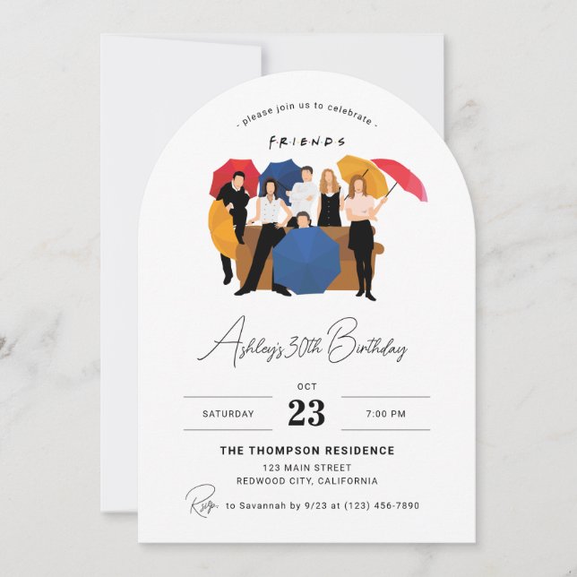 Invitation d'anniversaire personnalisable sur le t (Devant)