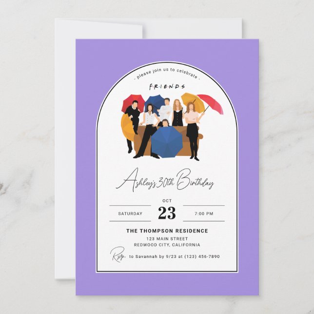 Invitation d'anniversaire personnalisable sur le t (Devant)