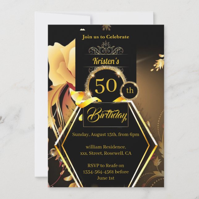 Invitation d'anniversaire personnalisée (Devant)