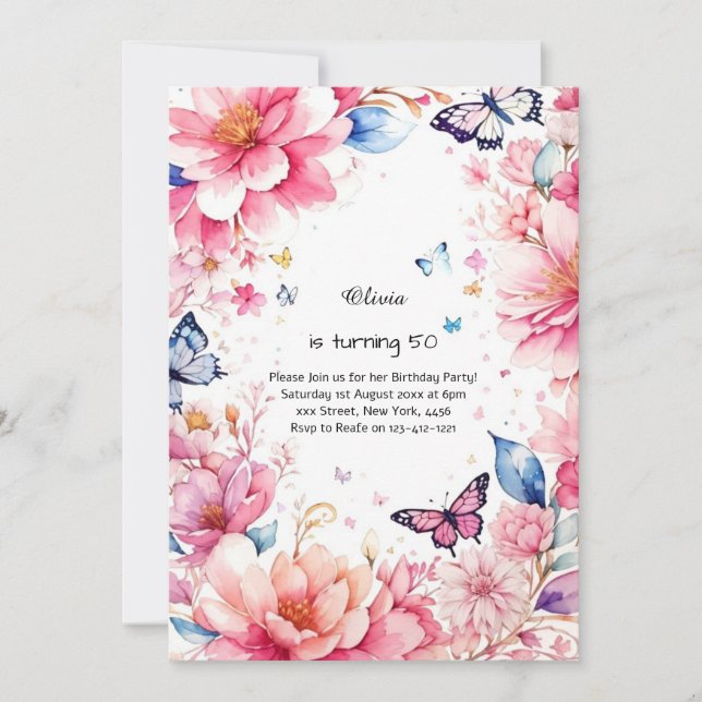 Invitation d'anniversaire personnalisée (Devant)