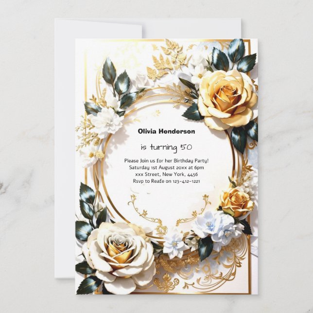 Invitation d'anniversaire personnalisée (Devant)