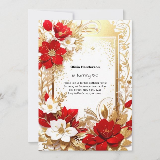 Invitation d'anniversaire personnalisée (Devant)