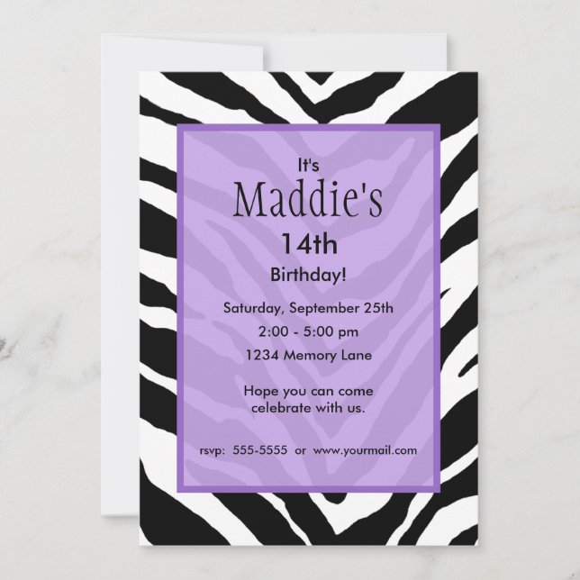 Invitation d'anniversaire personnalisée (Devant)