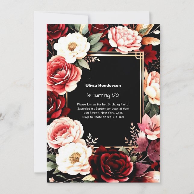 Invitation d'anniversaire personnalisée (Devant)