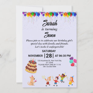 Invitation d'anniversaire personnalisée avec desig