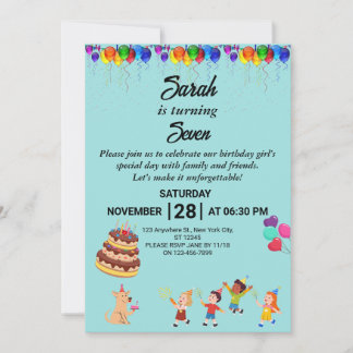 Invitation d'anniversaire personnalisée avec desig