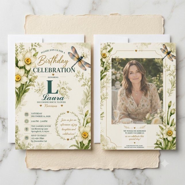 Invitation d'anniversaire personnalisée de décembr (Créateur téléchargé)