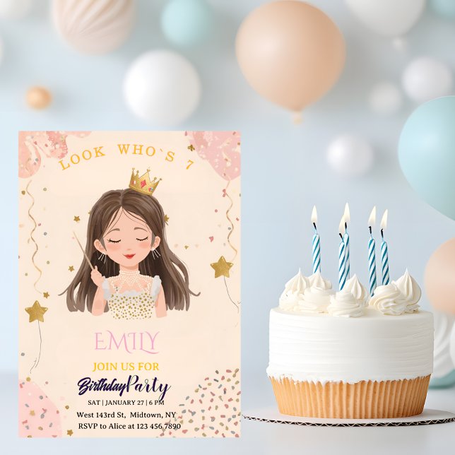 Invitation d'anniversaire personnalisée de princes (Créateur téléchargé)