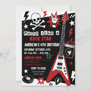 Invitation d'anniversaire personnalisée de rock st