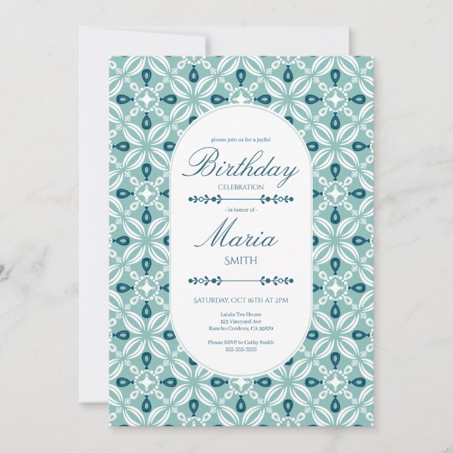 Invitation d'anniversaire personnalisée en Petalin (Devant)