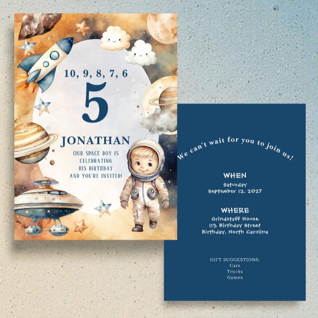 Invitation d'anniversaire personnalisée Espace Fan (Créateur téléchargé)