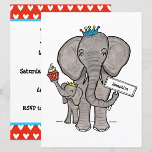 Invitation d'anniversaire personnalisée pour éléph