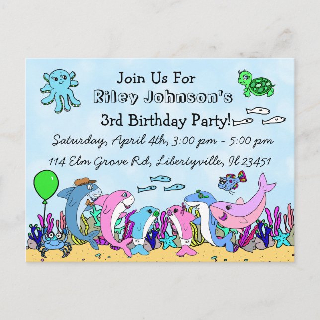 Invitation d'anniversaire personnalisée pour la fa (Devant)