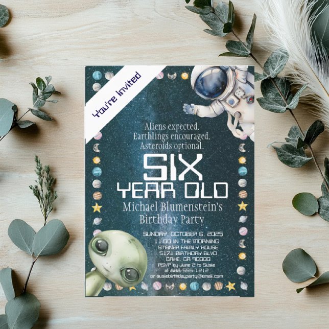 Invitation d'anniversaire personnalisée pour l'âge (Créateur téléchargé)
