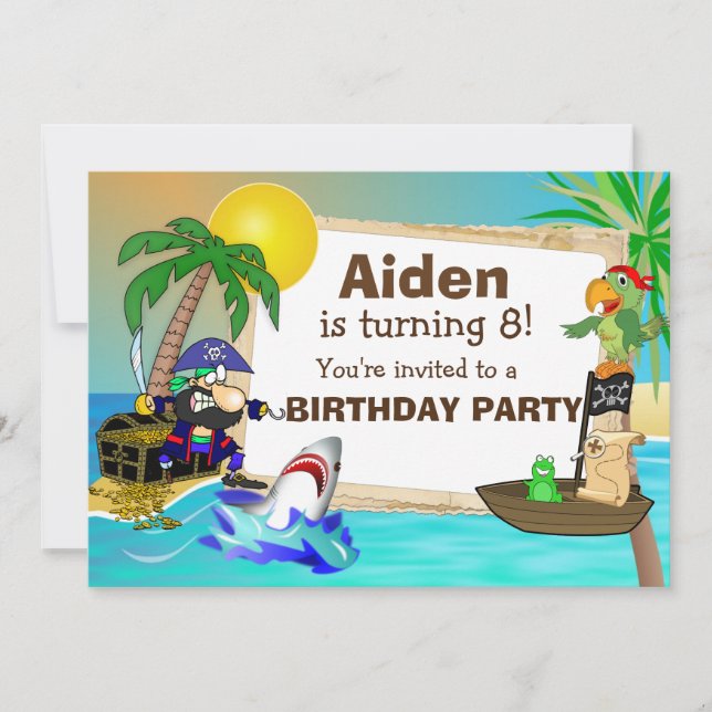 Invitation d'anniversaire personnalisée pour le pi (Devant)