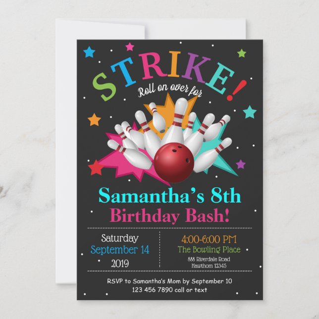 Invitation d'anniversaire personnalisée pour quill (Devant)
