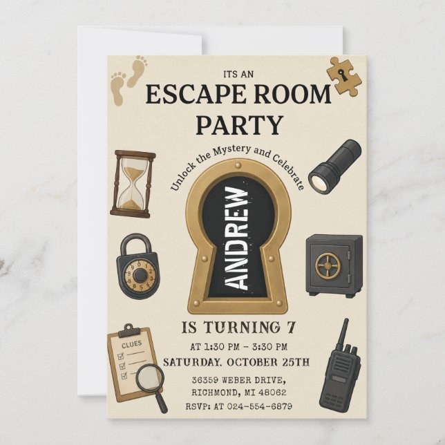 Invitation d'anniversaire personnalisée pour une é (Devant)