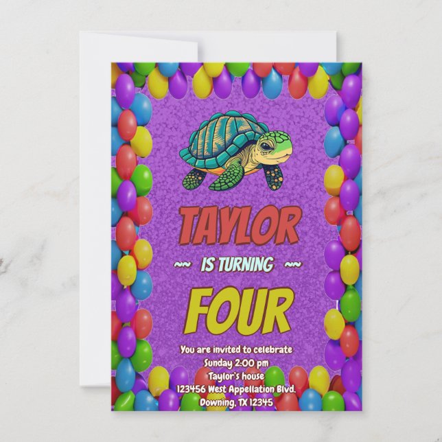 Invitation d'anniversaire personnalisée unique pou (Devant)