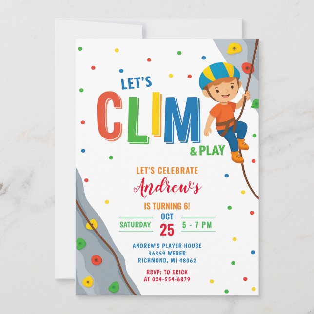 Invitation d'anniversaire personnelle pour l'escal (Devant)