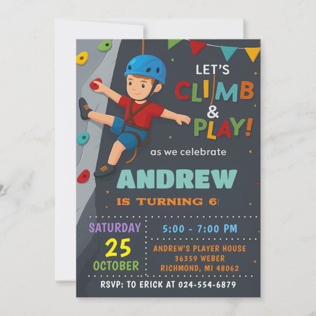 Invitation d'anniversaire personnelle pour l'escal (Devant)