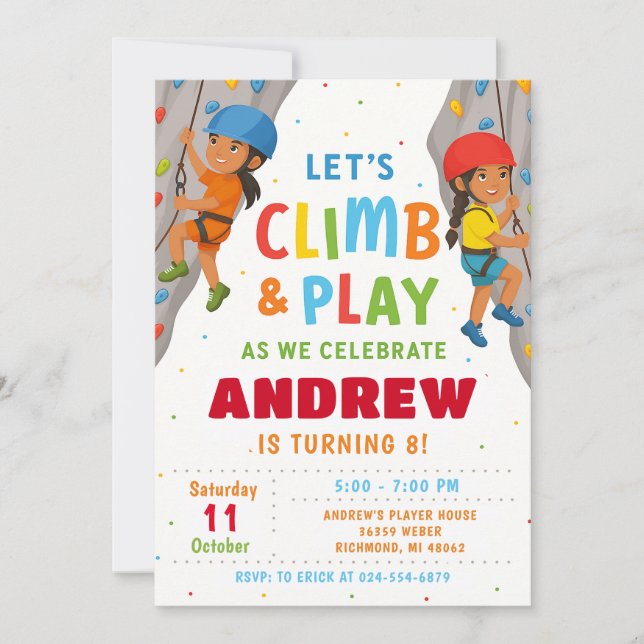 Invitation d'anniversaire personnelle pour l'escal (Devant)