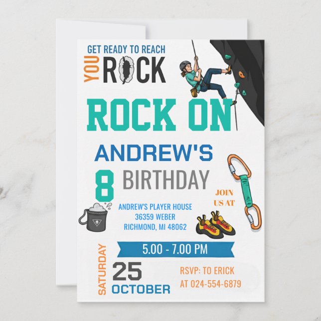 Invitation d'anniversaire personnelle pour l'escal (Devant)