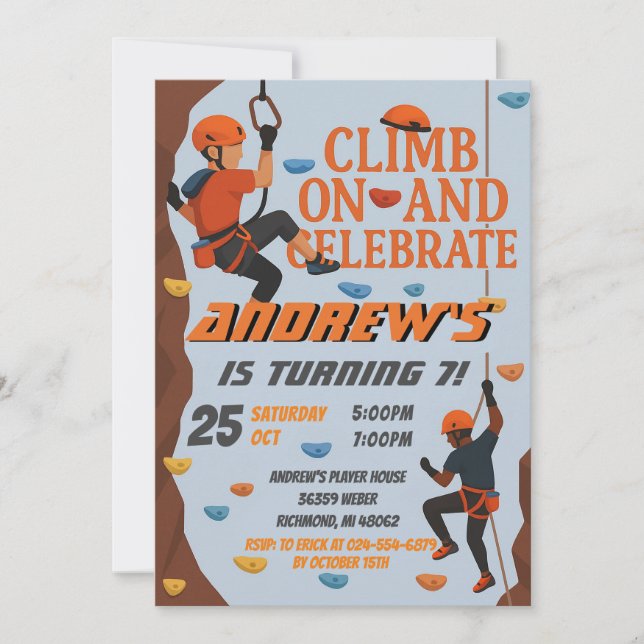 Invitation d'anniversaire personnelle pour l'escal (Devant)