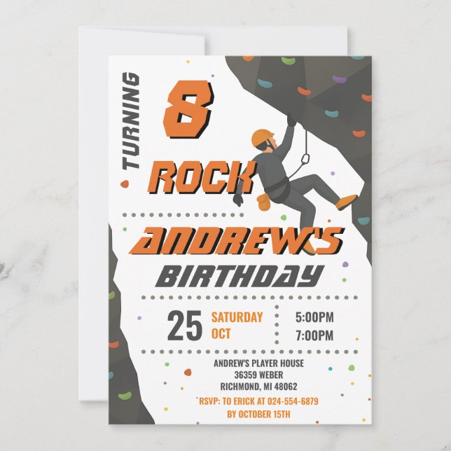 Invitation d'anniversaire personnelle pour l'escal (Devant)