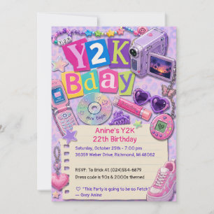 Invitation d'anniversaire personnelle Retro Girl Y