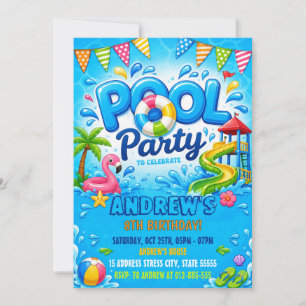 Invitation d'anniversaire personnelle Summer Splas