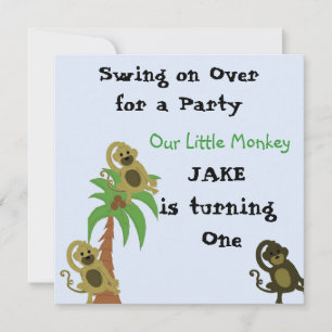 Invitation d'anniversaire Petit Singe