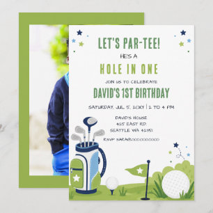 Invitation d'anniversaire Photo de golf Let's Part