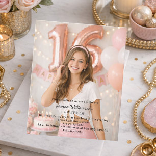 Invitation d'anniversaire photo pour les 16 ans