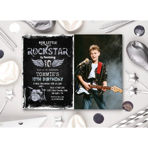 Invitation d'anniversaire Photo Rockstar TOUT ÂGE