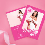 Invitation d'anniversaire photo rose<br><div class="desc">Cette invitation d'anniversaire rose comporte 2 photos de votre invité d'honneur et les informations sur la fête pour la célébration. Cette invitation recto-verso est parfaite pour donner le ton à une fête d'anniversaire en l'honneur de la fille qui fête son anniversaire et de tout ce qui est rose !</div>