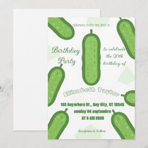 Invitation d'anniversaire Pickles & Concombre Fête