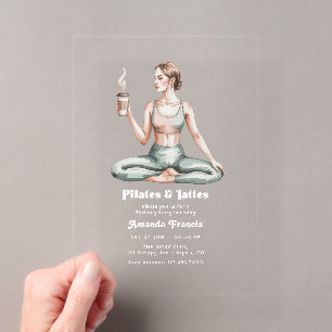 Invitation d'anniversaire Pilates & Lattes Bien-êt