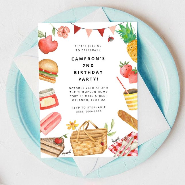 Invitation d'anniversaire pique-nique (Créateur téléchargé)