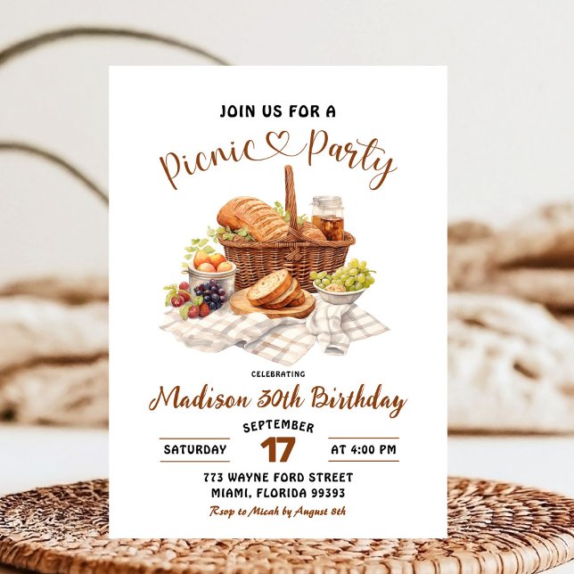 Invitation d'anniversaire Pique-nique Thème Terre  (Créateur téléchargé)