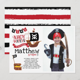 Invitation d'anniversaire Pirate avec photo