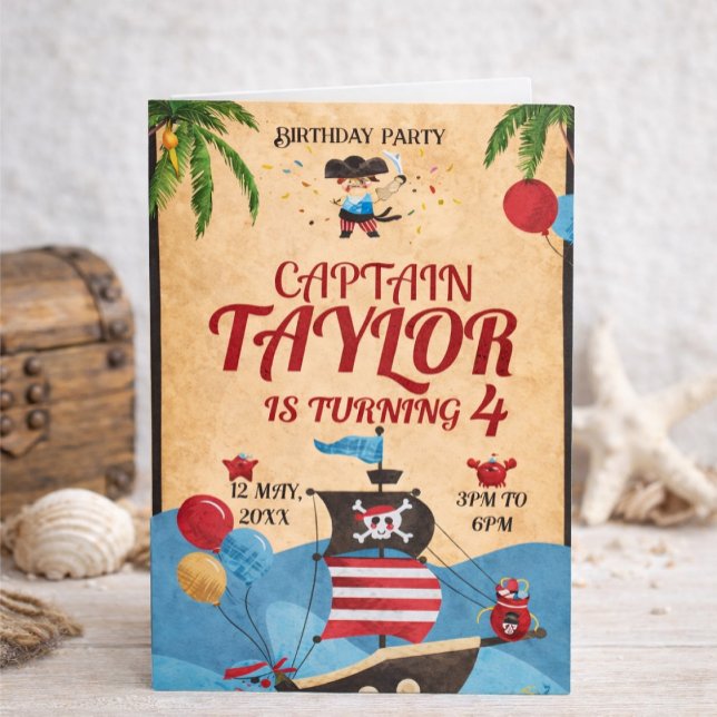 Invitation d'anniversaire pirate pour enfants (Créateur téléchargé)
