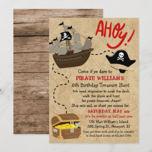 Invitation d'anniversaire pirate pour tout âge