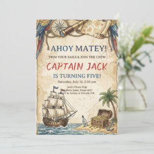 Invitation d'anniversaire pirate pour tout âge
