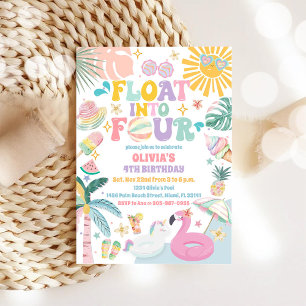 Invitation d'anniversaire Piscine Tropicale