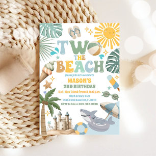 Invitation d'anniversaire plage pour fête d'enfant