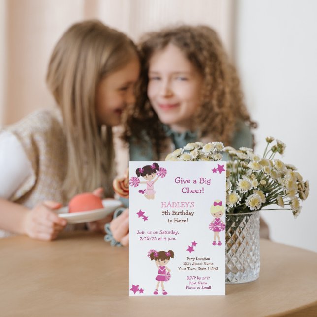 Invitation d'anniversaire pom-pom girl (Créateur téléchargé)