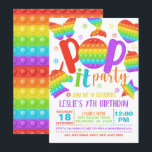Invitation d'anniversaire Pop It - Arc en ciel<br><div class="desc">Invitation parfaite à célébrer cet anniversaire spécial !</div>