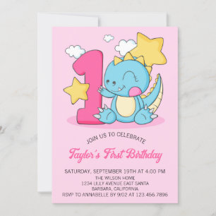 Invitation d'anniversaire pour 1 an avec un bébé d